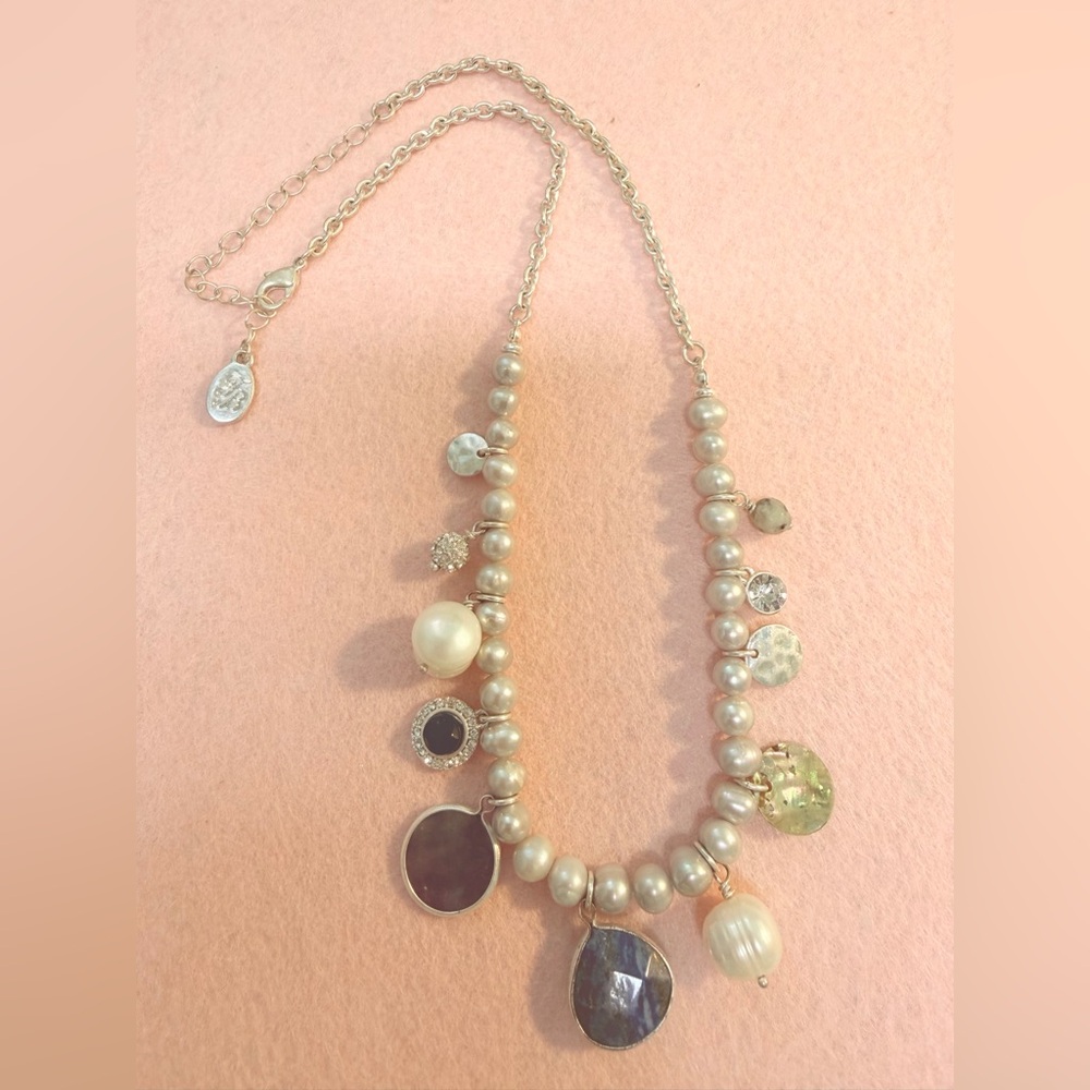 Tommy Bahama 18” Elegant Pearl and Gemstone Necklace
